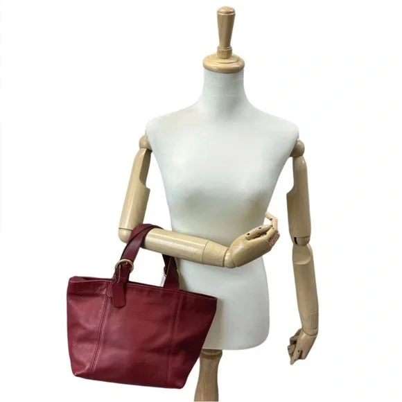 Coach Red Leather Tote Bag - Picture 2 of 10